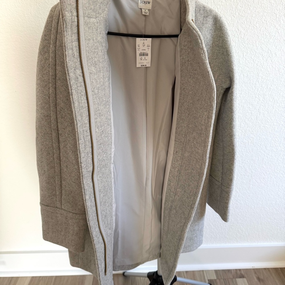 ☀️NEW☀️J. Crew Light Gray City Coat - Picture 7 of 13